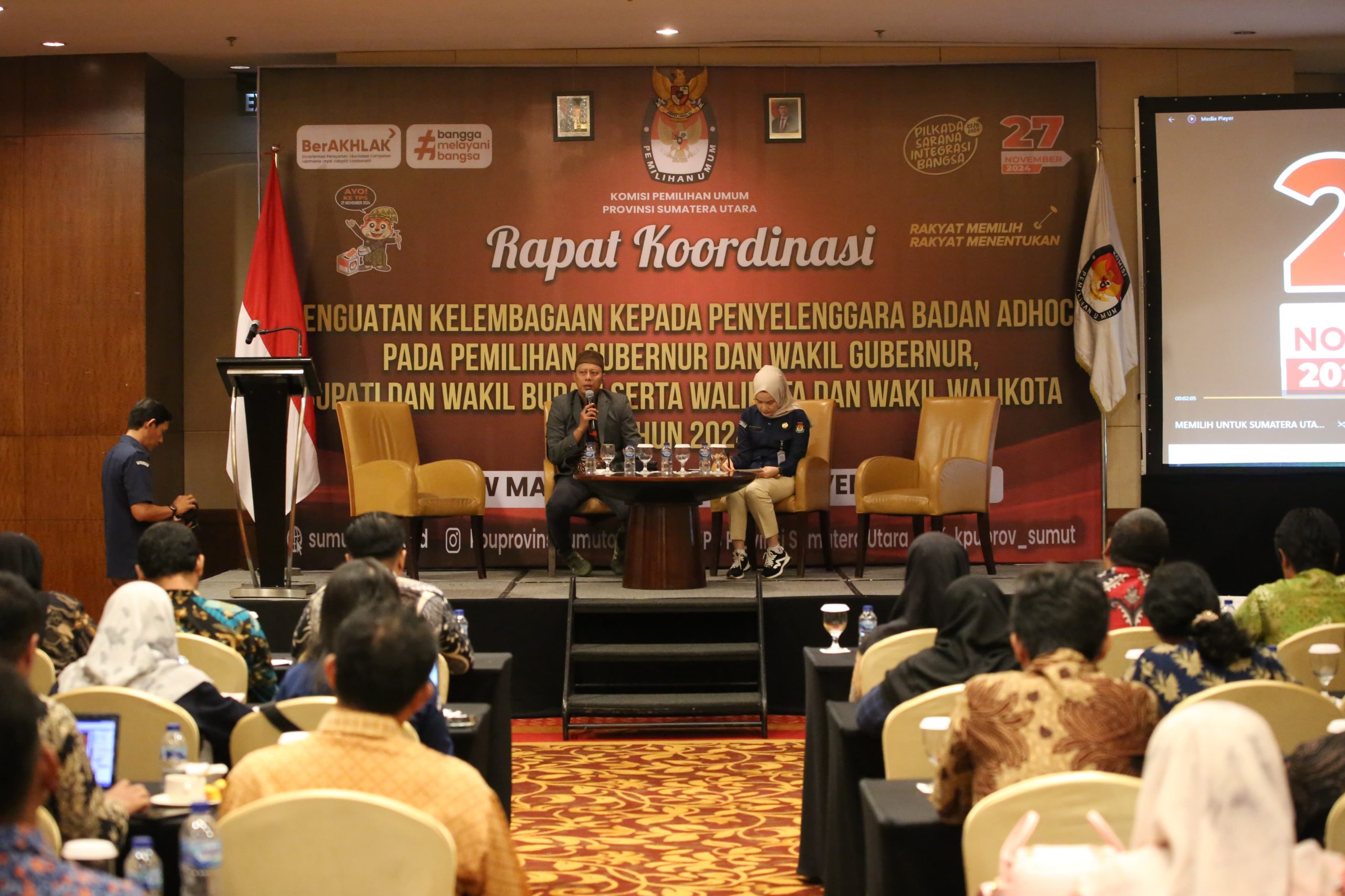 KPU Sumut gelar rakor badan adhoc sukseskan pilkada 2024.(Istimewa)