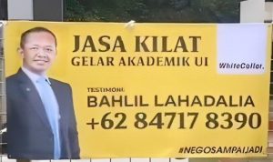 Spanduk Sindiran "Jasa Kilat Gelar Akademik UI" Viral di Media Sosial, Disertai Gambar Menteri Bahlil Lahadalia