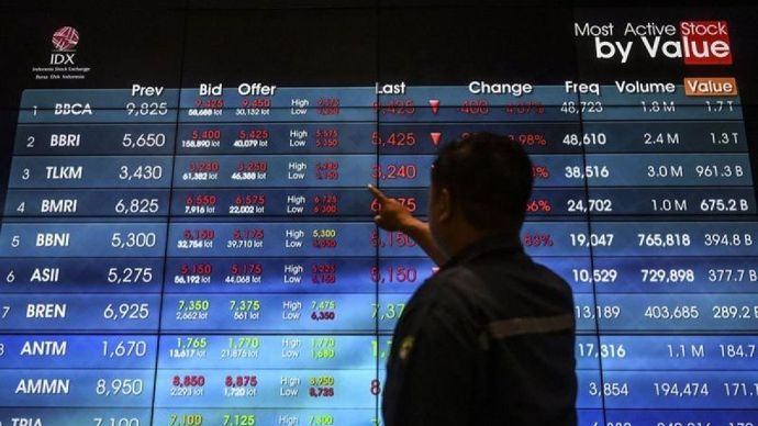 IHSG Bursa Efek Indonesia (BEI) Melemah di Awal Pekan, LQ45 Turun 0,71 Persen