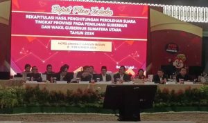suasana pleno terbuka rekapitulasi perolehan suara di tingkat provinsi pada Pilkada Sumut 2024.(Istimewa).