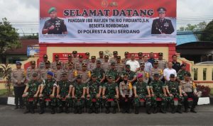 Pangdam I BB dan rombongan bersilaturahmi dengan Polresta Deli Serdang.(Istimewa