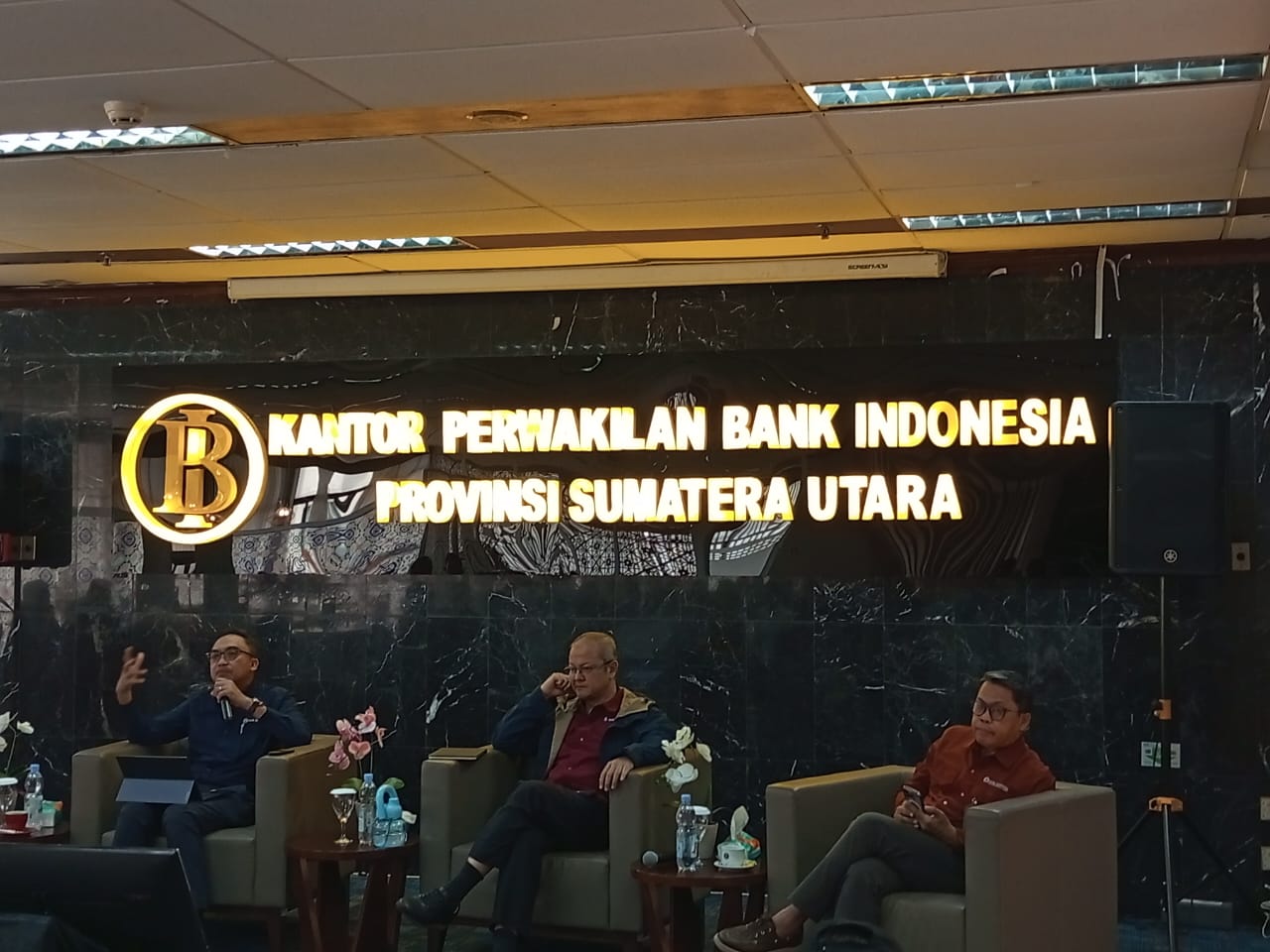 Kepala Perwakilan Bank Indonesia, Provinsi Sumatera Utara I Gede Putu Wira dalam kegiatan bincang bincang dengan media di kantornya, di Medan, Kamis (19/12/2024) siang.(istimewa).