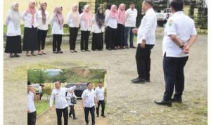 Pj Wali Kota Padangsidimpuan Timur Tumanggor saat kunjungan ke Kantor BPBD dan Dispora Kota Padangsidimpuan, Rabu (22/1-25). Foto : BP/Ist