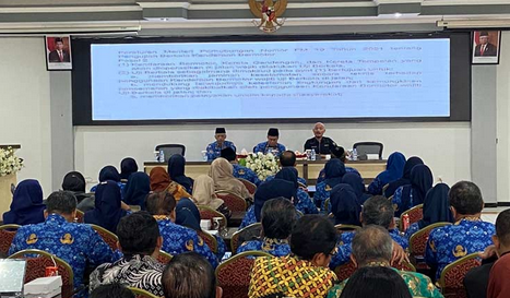 Disdikbud Kota Malang bersama Dishub Kota Malang saat menggelar sosialisasi kepada kepala sekolah terkait study tour