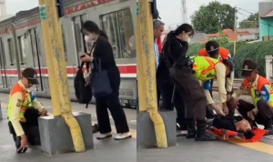 Aksi Heroik Satpam KRL di Stasiun Kranji Viral, Bantu Penumpang Pingsan