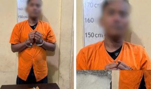 Pelaku dan barang buktinya.(Istimewa)