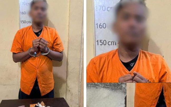 Pelaku dan barang buktinya.(Istimewa)