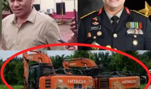 Kabag Wassidik Ditreskrimum Polda Sumut (kiri), Kapolda Sumut dan eksavator.(Istimewa)