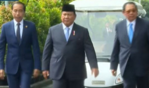 Prabowo, SBY dan Jokowi di Istana
