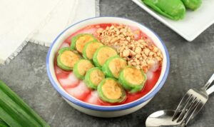 Ilustrasi es pisang ijo salah satu menu takjil saat Ramadhan
