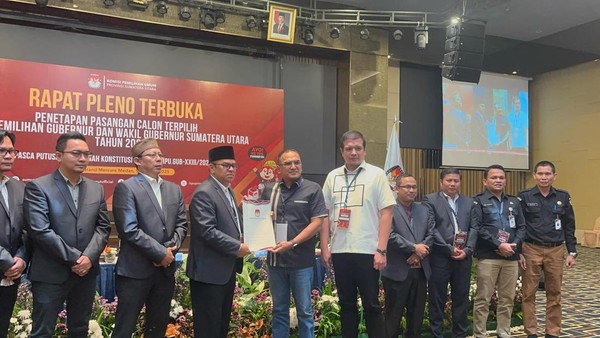 KPU Sumut Tetapkan Muhammad Bobby Nasution-Surya sebagai Gubernur dan Wakil Gubernur Terpilih
