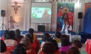 Sr. Maria Immaculata Silalahi, SFD. menjadi pembicara Seminar St. Fransiskus Assisi.