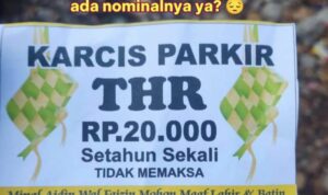 Viral Karcis Parkir Edisi Lebaran di Sebuah Pabrik Cikupa