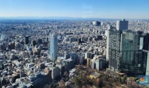 Pemandangan kota dari gedung Pemerintah Metropolis Tokyo