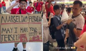 Viral Jersey Marselino Ferdinan untuk Fans Cilik Dibawa Kabur Penonton Lain
