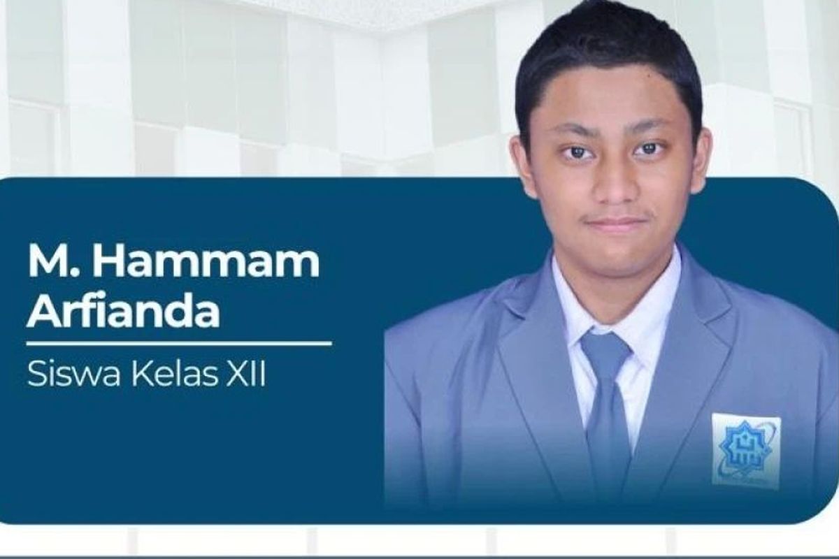 Hammam Arfianda, siswa kelas 12 MAN Insan Cendekia Serpong yang mendapat tawaran penerimaan dari 13 universitas bergengsi dunia.