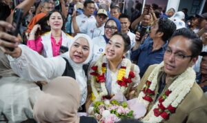 Wali Kota Medan Rico Tri Putra Bayu Wass disambut antusias di Kota Medan, Sabtu (1/3/2025). BP/erwan