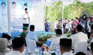 Wali Kota Medan Rico Wass saat memberikan sambutan saat safari Ramadhan di Masjid Ar-Rohamatul Hidayah Jalan Panglima Denai, Rabu (12/3/2025). BP/erwan
