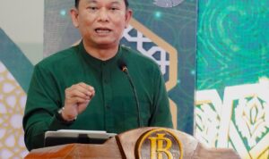 Kepala Bank Indonesia Perwakilan Sumut memberikan kata sambutan.(Istimewa)