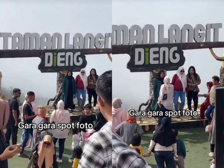 Ibu-Ibu Cekcok Gara-Gara Antrian Spot Foto di Pintu Langit Dieng