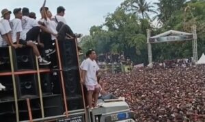 battle sound system yang digelar di lapangan Desa Sumbersewu, Kecamatan Muncar, Banyuwangi (Lambeturah.co.id)