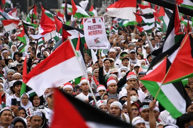 Aksi Bela Palestina di Jakarta, Ratusan Massa Padati Kedubes AS Suarakan Kemanusiaan