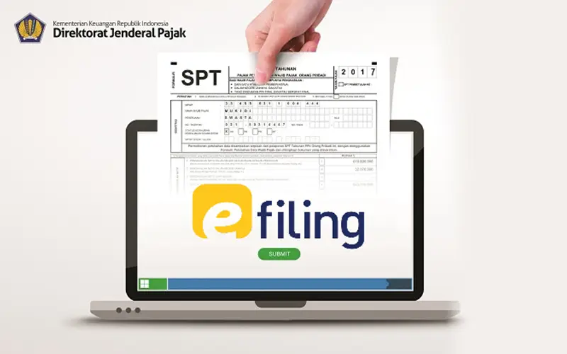 Ilustrasi pelaporan pajak secara online melalui e-filing.