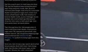 Viral! Mobil Berpelat Dinas TNI Dipakai untuk Mudik