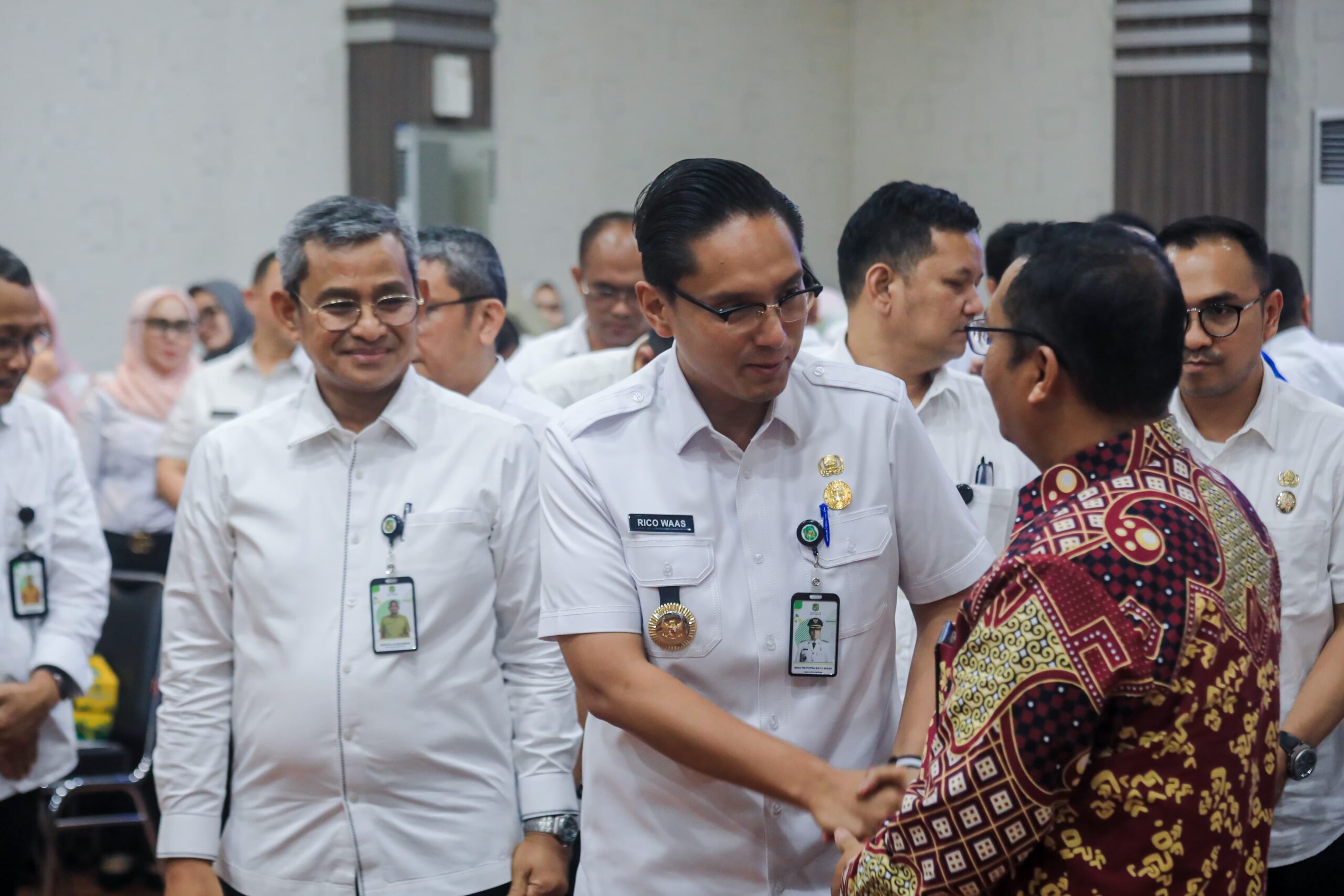 Wali Kota Medan Rico Wass saat acara entry meeting dengan BPK Perwakilan Sumut di Balai Kota Medan, Rabu (9/4/2025) BP/ist