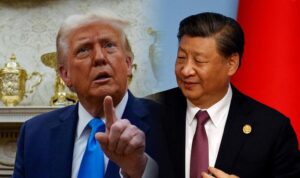 Foto kolase Presiden AS, Donald Trump dan Presiden China, Xi Jinping (kompas.com)