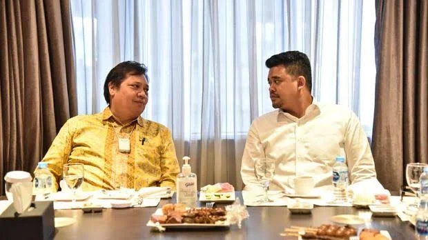 Bobby Nasution dan Airlangga Hartarto (detik.com)
