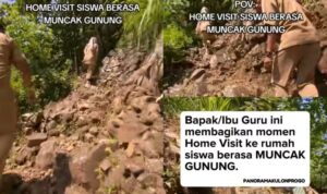 Guru Ini Lakukan Home Visit ke Rumah Siswa Serasa Mendaki Gunung (Lambeturah.co.id)