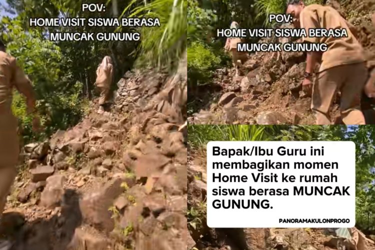 Guru Ini Lakukan Home Visit ke Rumah Siswa Serasa Mendaki Gunung (Lambeturah.co.id)