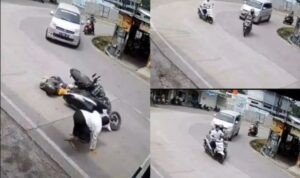 Detik-Detik Ibu Gendong Anak Tertabrak Motor di Tikungan, Terekam CCTV (lambeturah.co.id)