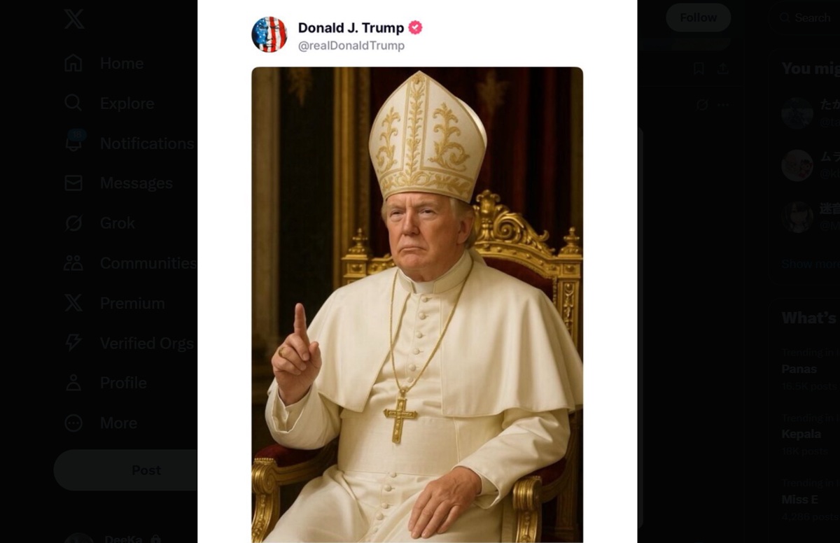 Donald Trump Unggah Foto AI Jadi Paus, Tuai Kecaman Dari Umat Katolik