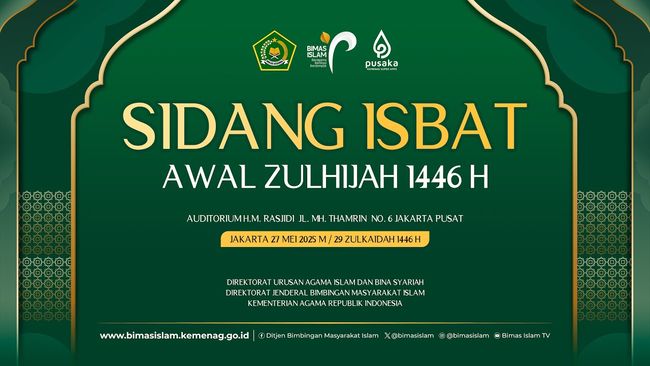 Sidang Isbat 1 Dzulhijjah 2025 Resmi Digelar, Cek Link Live Streamingnya!