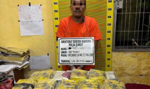 Pelaku yang diamankan Polda Sumut atas kasus narkotika.(Istimewa)