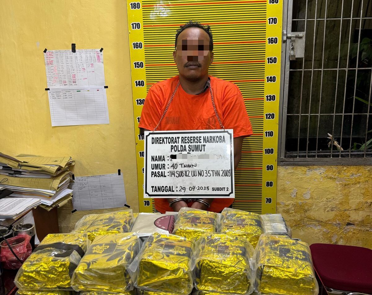 Pelaku yang diamankan Polda Sumut atas kasus narkotika.(Istimewa)