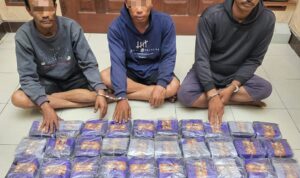 Pelaku yang diamankan petugas kepolisian.(Istimewa)