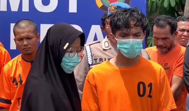 Pelaku ketika di Mapolrestabes Medan.(Istimewa)