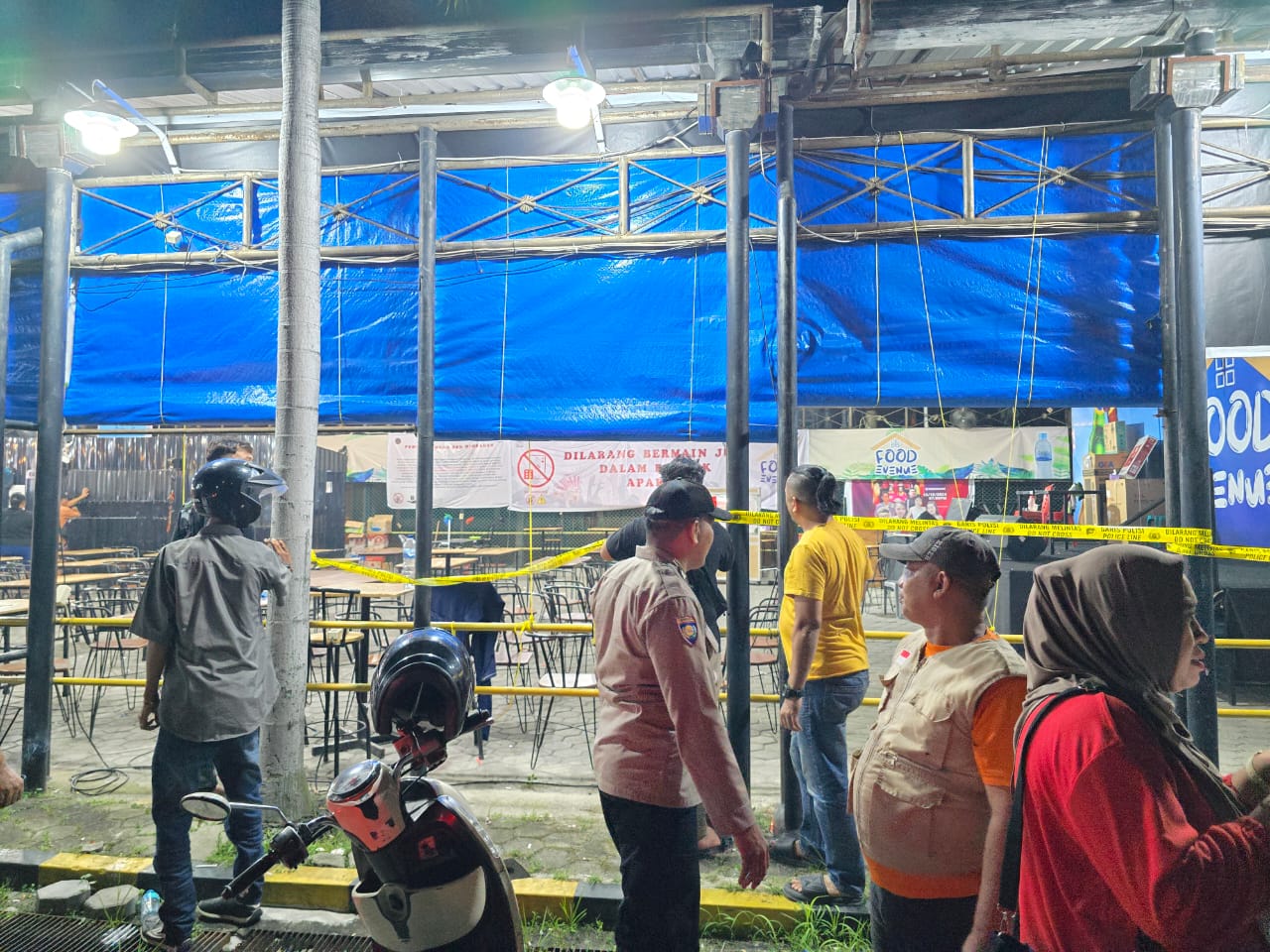 Perjudian Batu Goncang di Food Court Yanglim Plaza, Jalan Emas, Kecamatan Medan Area yang digerebek Polda Sumut.(Istimewa).