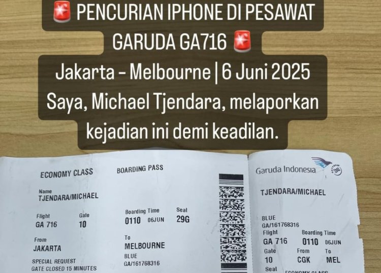 Penumpang Pesawat Rute Melbourne Kehilangan iPhone (Lambeturah.co.id)