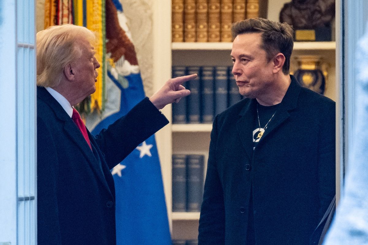 Presiden Amerika Serikat Donald Trump (kiri) dan miliarder Elon Musk (kanan) (Kompas.com)