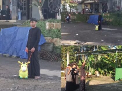 Viral Pria Bawa Mainan Rusa ke Tempat Qurban (Lambeturah.co.id)