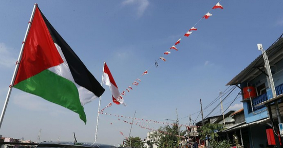 Ilustrasi Bendera Palestina dan Bendera Indonesia (detik.com)