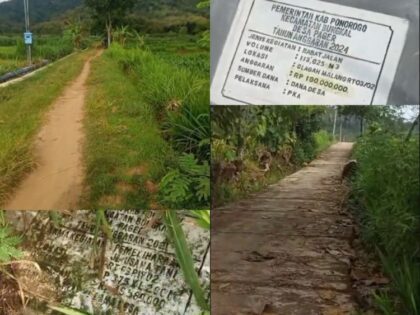 Aksi Bocil di Ponorogo Review Proyek Jalan Desa (lambeturah.co.id)