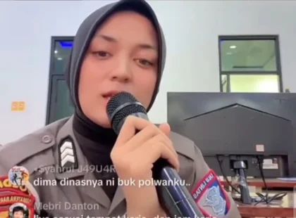 Viral Polwan Live TikTok Saat Jam Kerja, Netizen Geram